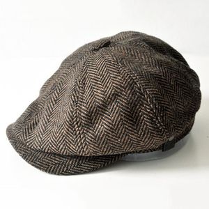 Vintage England Style Newsboy Hat Diseño de color oscuro Hombres y mujeres Sombreros de moda comunes Dos estilos Multi Size Mixed Wholesale