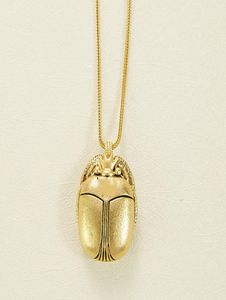 Vintage Gold Couleur Egyptien Pharaon Design Bijoux Collier de la chaîne vintage Insecte Pendre Marqueur Copper 1286581