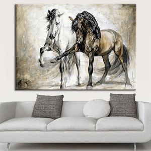 Impressions sur toile de peinture de cheval Vintage pour Restaurant, décor de chambre à coucher, peintures décoratives d'animaux modernes