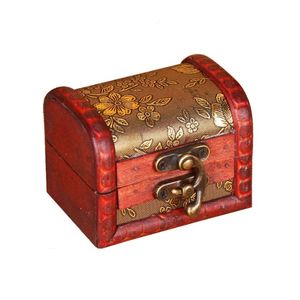 Caja de joyería vintage organizador caja de almacenamiento mini madera flor patrón caja de regalo hechos a mano cajas de madera