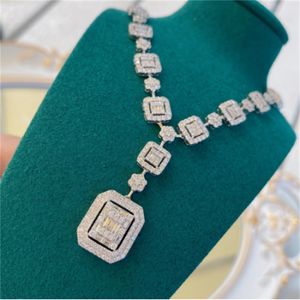 Vintage Lab diamant Tennis collier 14K or blanc fiançailles mariage Chocker collier pour femmes mariée pendentif bijoux cadeau