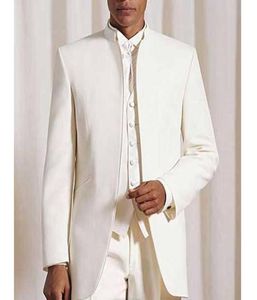 Vintage Long Groom Wedding Tuxedos 2018 Tres piezas Menores de pecho individuales Suites Pantalones de chaqueta Vest8234697