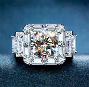 Vintage mâle 2CT Lab Diamond CZ Ring 925 Sterling Silver Engagement Bands de mariage pour hommes bijoux de fête de pierres précieuses 9005083