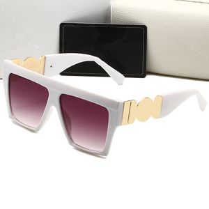 Vintage Male Flat Top Gafas de sol Hombres White Square Shades Uv400 Diseñador Gafas de sol para mujeres con caja