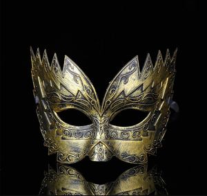 Máscaras vintage Fiesta antigua Oro Plateado Halloween Mascarada Carnaval Máscara de media cara para hombres Mujeres Mardi Gras Decoraciones de cumpleaños Plástico PVC