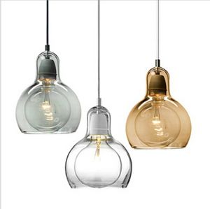 Lampes suspendues Vintage méga ampoule lustre en verre à tête unique lampe à LED nordique petite lampe à LED