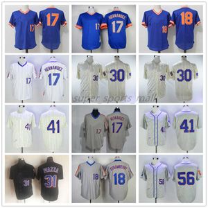 Jersey de béisbol vintage 17 Keith Hernandez 18 Darryl Strawberry 30 Michael Conforto 1969 31 Mike Piazza 41 Seaver Céspedes Hombres Mujeres Jóvenes