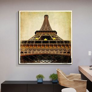 Vintage Paris Eiffel Tower Paysage Affiches et imprimés Pop Art Résumé Enfants modernes Cuadros Decor Wall Picture pour le salon