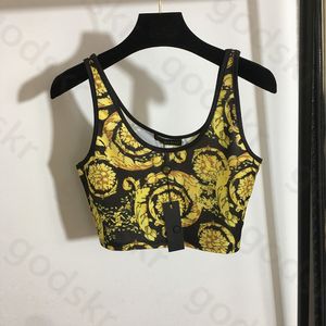 Vintage Imprimer Sport Gilet Femmes Designer Vêtements Camisole Femmes Sexy Crop Top Été Mode Sport Soutien-Gorge Yoga Tops