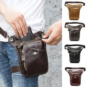 Riñonera de cuero PU Vintage para hombre y mujer, bolsa cartuchera con cinturón, riñonera multifunción para motocicleta, bicicleta, senderismo al aire libre y Camping