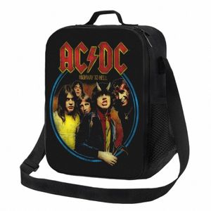 Vintage Rock AC DC Réutilisable Lunch Box Femmes Leakproof Heavy Metal Music Band Thermique Refroidisseur Alimentaire Sac À Lunch Enfants 05Eb #