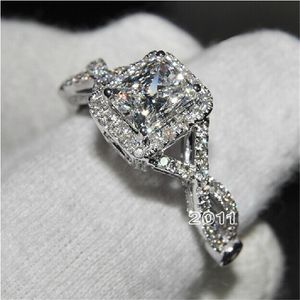 Vintage Square 3ct Lab Diamond cz Ring 925 sterling silver Bijou Engagement Wedding band Rings for Women Bridal Party Jewelry