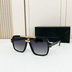 Vintage vierkante zonnebril 8042 zwart goud frame grijze gradiënt lenzen mannen bril Sonnenbrille tinten gafas de sol UV400 bescherming brillen met doos