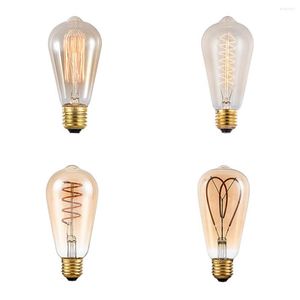 Vintage ST64 LED Edison Bombillas Ardilla Regulable 40W 60W E27 Bombilla de filamento para accesorios para el hogar y decorativos