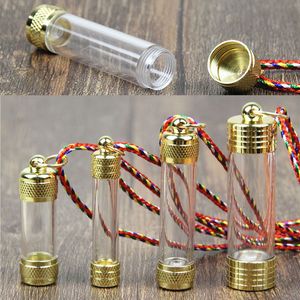 Vintage Tube Transparent Médaillons Pendentifs Collier Ouvrable Étanche Cylindre Peau Huile Bouteilles De Parfum Mémorial Souvenir Pilule Bijoux 4 Tailles