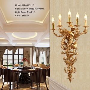 Applique murale Vintage bougie luxueuse applique murale pour hôtel Villa chambre support éclairage domestique appliques murales lumières