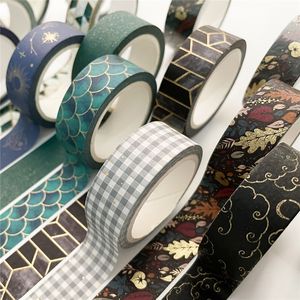 Vintage Washi Tape Gold Foil Print Decorative Sticker For Arts DIY Crafts Planners Scrapbook Wrapping 15mm KDJK2105 2016