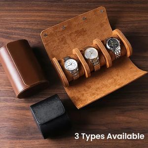 Vintage Watch Storage Holder Travel Watch Case Roll Organisateur pour hommes Vegan en cuir en cuir Affichage Affichage pour la collection 240412