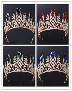 Vintage mariage reine diadème princesse couronne de mariée cristal strass cheveux accessoires bijoux bandeau bijoux casque violet Re5600615
