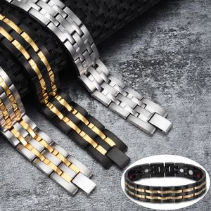 Vinterly Muñequera Pulsera magnética Hombres Acero inoxidable 15 mm Cadena de germanio de energía masculina para 231225