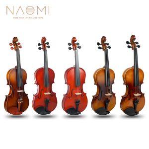 Violín NAOMI Kit de iniciación de violín 4/4 de tamaño completo con estuche rígido Arco de madera de Brasil Cuerdas adicionales para adultos principiantes Accesorios para violín