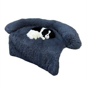 VIP chien lit canapé pour chien animal de compagnie lit apaisant nid chaud chenil doux meubles protecteur tapis chat lit coussin longue couverture en peluche couverture 21228b