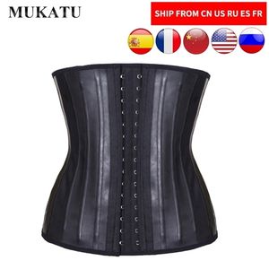 VIP MUKATU Latex Waist Trainer Corset Belly Slim Belt Body Shaper Modelado Correa 25 Acero Deshuesado Cintura Cincher fajas colombianas LJ201209