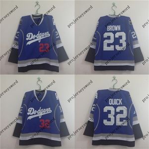 VipCeoMit Los Angeles King Blue Limited Hockey Jersey 23 Dustin Brown 32 Jonathan Quick 100% cosido Hockey Jerseys VINTAGE barato