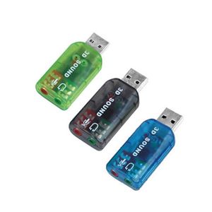 Conectores externos de audio virtual USB 2.0 a micrófono 3D Adaptador de tarjeta de sonido Convertidor 5.1 canales para PC portátil Nueva llegada yy28