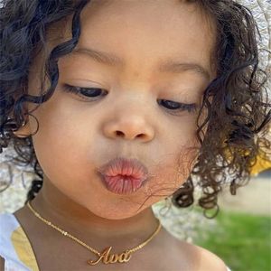 VishowCo personnalisé en acier inoxydable or tour de cou personnalisé nom de bébé pendentif collier bijoux pour femmes enfants cadeaux 220718