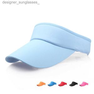 Visières Vente chaude hommes femmes été solide visière soleil plaine chapeau décontracté Ajustable vide haut unisexe crème solaire C Cool casquette prix le plus bas L231219