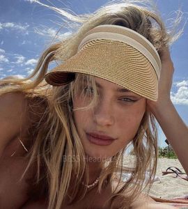 Visors Panama Fashion Straw Hat Top vide 2022 pour les femmes Summer Sun Protection Sports Outdoor Fishing Vacation Beach Chapeauvisors4644769