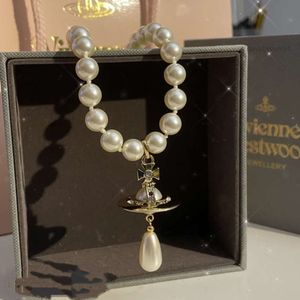necklace viviane vivienen westwoods collier de créateur pour femmes planète satellite impératrice douairière Xis goutte d'eau collier de perles pendentif avec trois di