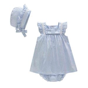 Vlinder fille robe enfants robe pour bébé fille style princesse mignon noeud papillon robe nouveau-né manches courtes infantile robes 3pcs ensemble G1129