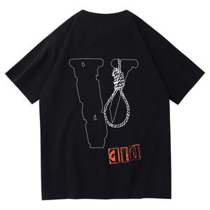 Vlone Designers T-shirt Été Europe Paris Polos American Stars Mode Hommes t-shirts Bur Fashion chemise habillée homme S Casual Poitrine Lettre Noir Blanc Chemise Luxurys Y1