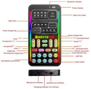 Cambiadores de voz Mini portátil o cambiador de efectos Compatible con Bluetooth Sonido en vivo Teléfono PC Tableta Dispositivo de altavoz 8 cambios karaoke 2211017309840