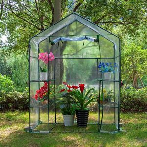 Cobertizo de jardín de calor vokanda-solar, casa de vinilo, mini invernadero para plantación al aire libre, cubierta de carpa de vegetales de semillas con estructuras de marco