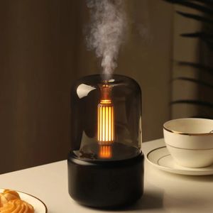 Volcanic Flame Aroma Diffuser Essential Oil Lamp 130ml USB Portable Air Humidifier with Color Night Light Mist Maker Fogger Led 240109