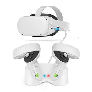 Appareils VRAR pour casque Oculus Quest 2 VR et chargeur de contrôleur avec deux batteries rechargeables VR Suit Base de charge magnétique Esimen 231122