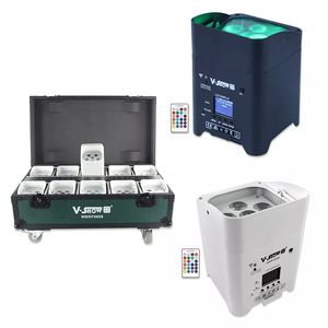 Vshow 6x18w Battery Uplight Rgbwa + UV 6 in 1 LED PAR Light Wireless Remote Control 10pcs avec boîtier de charge