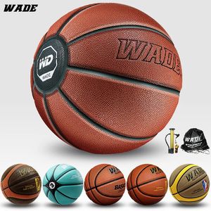WADE 7 # taille originale 7 ballon en cuir souple pour intérieur et extérieur adulte basket-Ball marron classique enfants avec cadeaux 240402