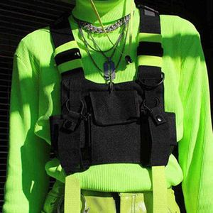 Riñonera funcional Chest Rig Bag Hip Hop Chaleco negro s Unisex Tactical Streetwear Paquetes reflectantes Bolsillo para teléfono Kanye YB417 1119