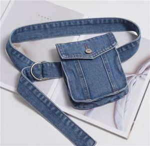 Bolsas de cintura Paquete de tela de mezclilla ajustable Vintage European Washed Jean Cintura Bolsa Cinturones de verano con teléfono 230920