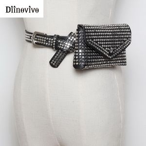 Sacs de taille DIINOVIVO Fashion Rivets Pack Luxury Designer Fanny Small Women Bag Phone Pouch Punk Belt Purse WHDV0632 230713