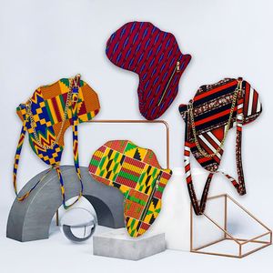 Sacs de taille Sac de mode Femme inclinée Carte africaine de haute qualité Ankara traditionnel imprimé coton cire matériel dame 230823