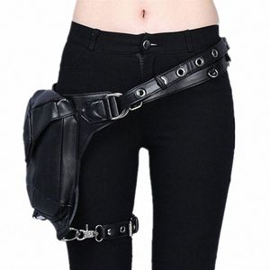 Sacs de taille Sac à dos d'épaule Sac à dos en cuir Sac Steam Punk Sac Holster Sac à main Cuisse Jambe Pack Poche Fanny Pack S5lu #