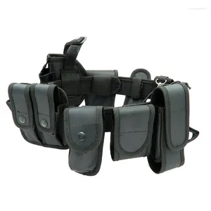Ceintures de sécurité multifonctions de soutien de taille, Kit utilitaire de garde d'entraînement militaire tactique en plein air, ceinture de service avec ensemble de pochettes