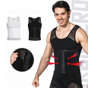 Cintura Tummy Shaper Mens Body Shaper Abdomen Adelgazar Shapewear Belly Shaping Top Ginecomastia Camisas de compresión con hebilla Entrenador de cintura Corsé 230824