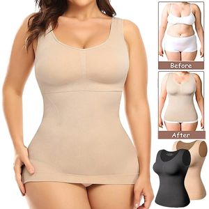 Taille Tummy Shaper Plus Size Women Shaper Cami avec soutien-gorge intégré Shapewear Débardeur Tummy Control Camisole Femme Minceur Compression Undershirt 231021