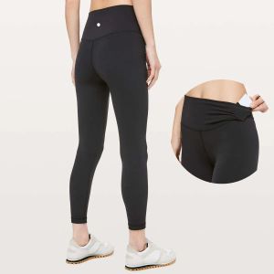 Taille femmes pantalons Leggings vêtements d'entraînement hauts noir rose couleur unie course vêtements de sport élastique Fiess dame pantalons de sport de plein air Prana Yoga tenue